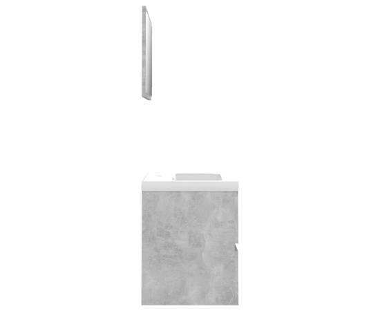 Set mobilier de baie, gri beton, pal, 7 image