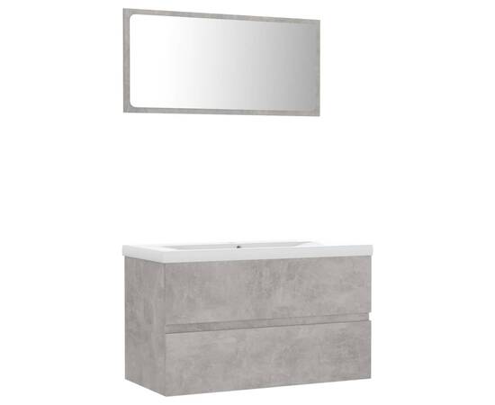 Set mobilier de baie, gri beton, pal, 2 image