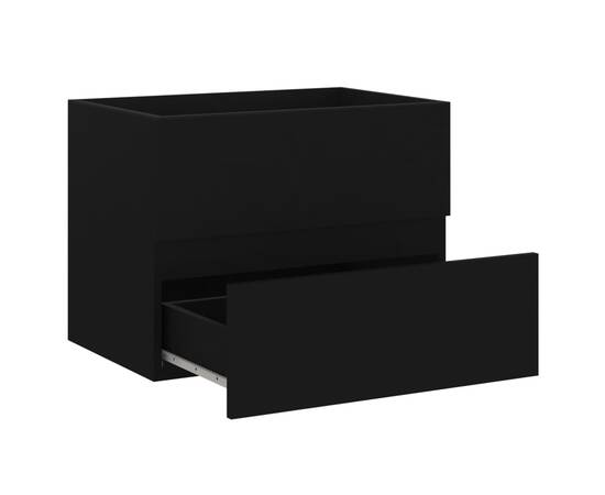 Set mobilier de baie, negru, pal, 9 image
