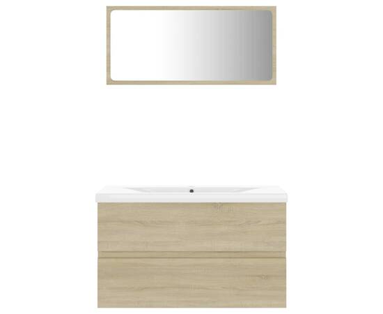 Set mobilier de baie, stejar sonoma, pal, 6 image