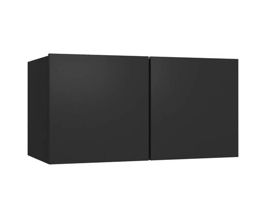 Set de dulapuri tv, 4 piese, negru, pal, 5 image