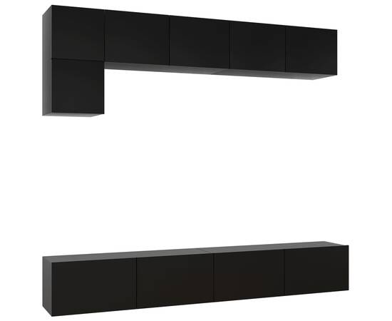 Set dulapuri tv, 5 piese, negru, pal, 2 image