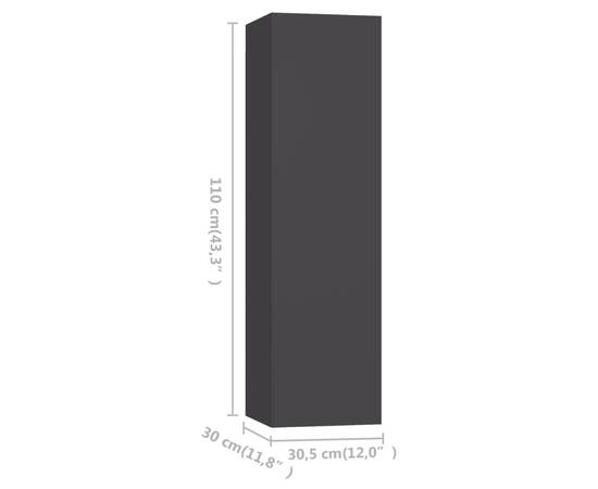 Comode tv, 4 buc., gri, 30,5x30x110 cm, pal, 5 image