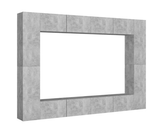 Set de dulapuri tv, 8 piese, gri beton, pal, 2 image
