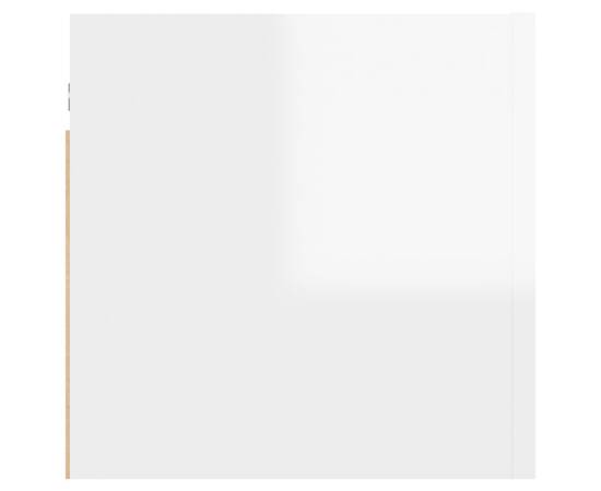 Noptieră, alb extralucios, 30,5x30x30 cm, pal, 6 image