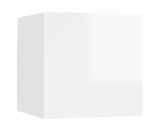 Noptieră, alb extralucios, 30,5x30x30 cm, pal, 2 image