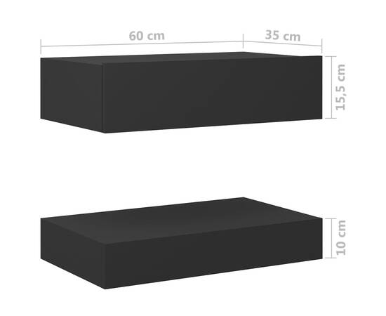 Noptieră, gri, 60x35 cm, pal, 11 image