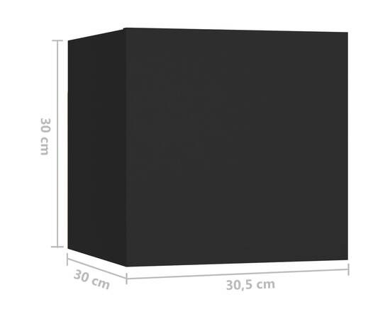 Noptiere, 2 buc., negru, 30,5x30x30 cm, pal, 11 image