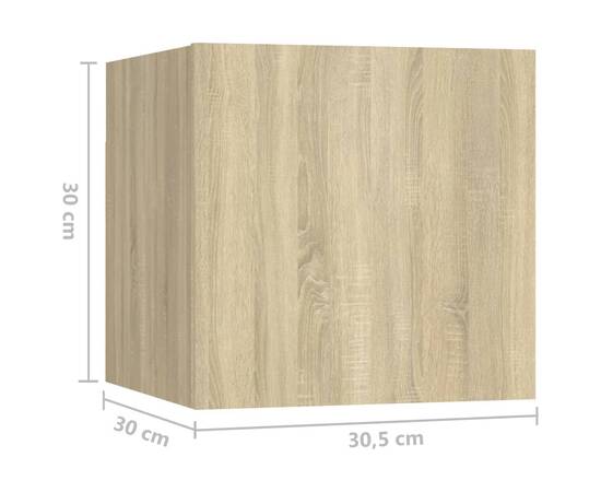 Noptiere, stejar sonoma, 30,5x30x30cm, pal, 9 image