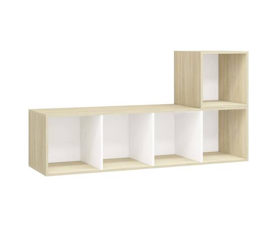 Set de dulapuri tv, 2 piese, alb și stejar sonoma, pal, 2 image
