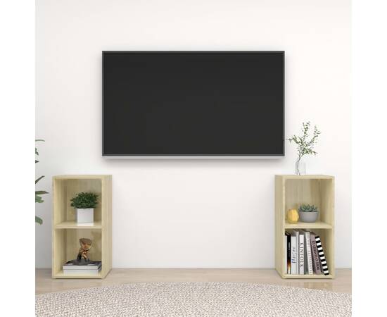 Comode tv,2 buc., stejar sonoma,72x35x36,5 cm, pal