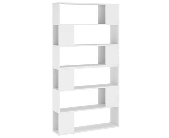 Bibliotecă/separator cameră, alb, 100x24x188 cm, 2 image
