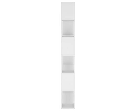 Bibliotecă/separator cameră, alb, 100x24x188 cm, 6 image