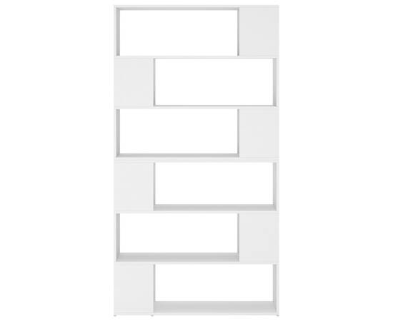 Bibliotecă/separator cameră, alb, 100x24x188 cm, 5 image