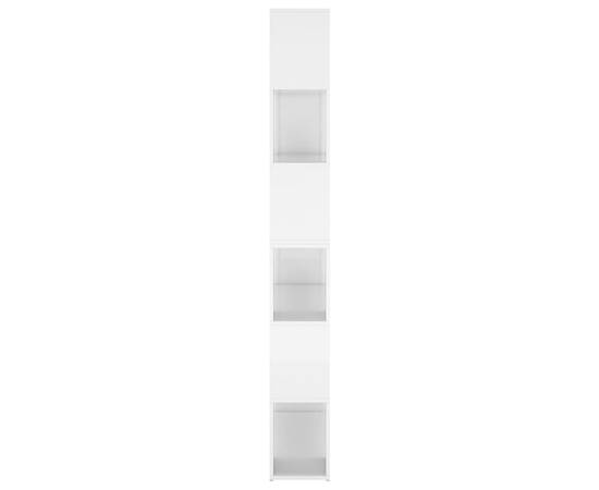 Bibliotecă/separator cameră, alb extralucios, 100x24x188 cm, 6 image