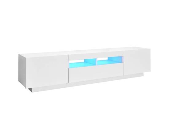 Comodă tv cu lumini led, alb, 180x35x40 cm, 2 image