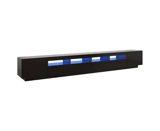 Comodă tv cu lumini led, negru, 300x35x40 cm, 2 image