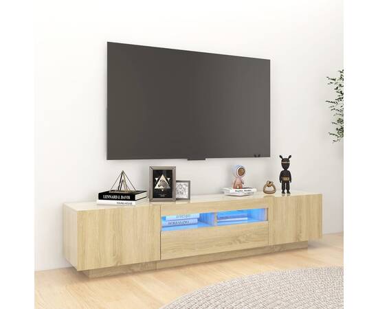 Comodă tv cu lumini led, stejar sonoma, 180x35x40 cm