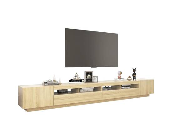 Comodă tv cu lumini led, stejar sonoma, 300x35x40 cm, 6 image