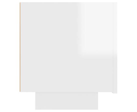 Noptieră, alb extralucios, 100x35x40 cm, pal, 7 image