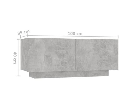 Noptieră, gri beton, 100x35x40 cm, pal, 9 image