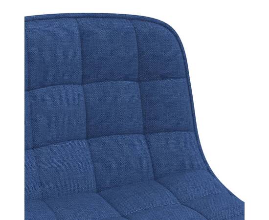 Scaune de sufragerie pivotante, 4 buc., albastru, textil, 8 image