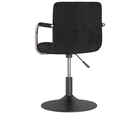Scaune de masă pivotante, 4 buc., negru, catifea, 6 image