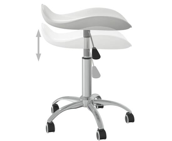 Scaun de birou, alb, piele ecologică, 6 image