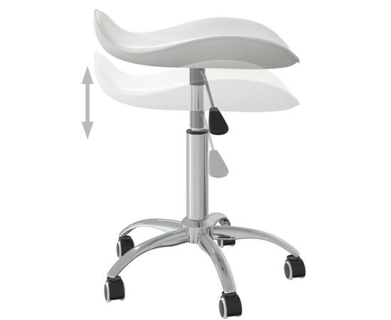 Scaun de masă pivotant, alb, piele ecologică, 6 image