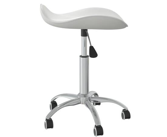 Scaun de masă pivotant, alb, piele ecologică, 4 image