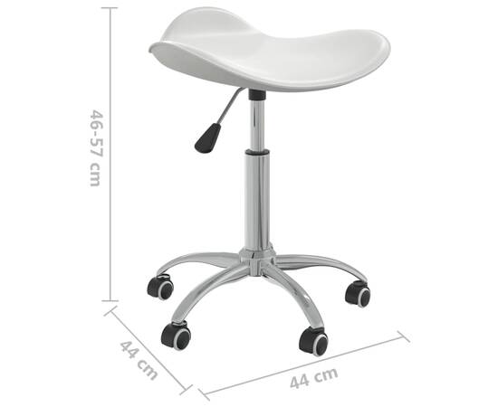 Scaun de masă pivotant, alb, piele ecologică, 8 image