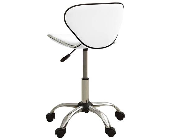 Scaun de birou, alb, piele ecologică, 4 image