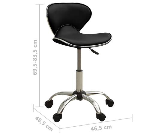 Scaun de birou, negru, piele ecologică, 6 image