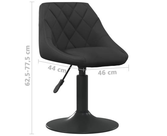 Scaun de masă, negru, catifea, 7 image