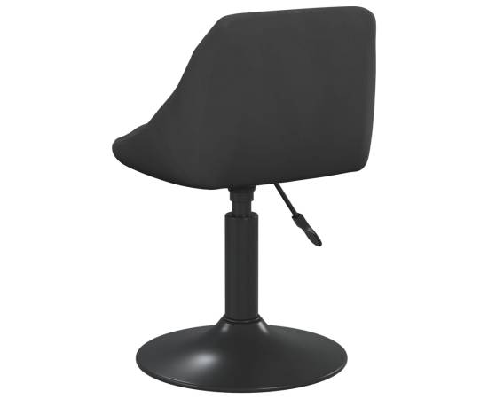 Scaun de masă, negru, catifea, 4 image