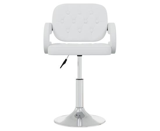 Scaune de masă pivotante, 6 buc., alb, piele ecologică, 4 image