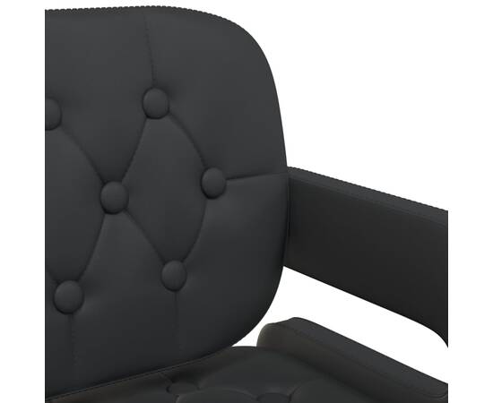 Scaune de masă pivotante, 6 buc., negru, piele ecologică, 8 image