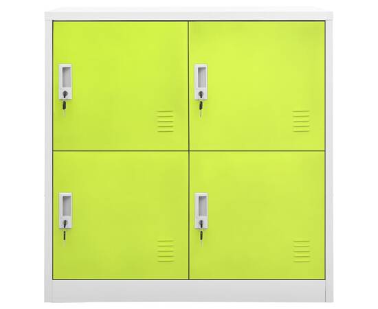 Dulapuri vestiar 2 buc. gri deschis și verde 90x45x92,5 cm oțel, 3 image
