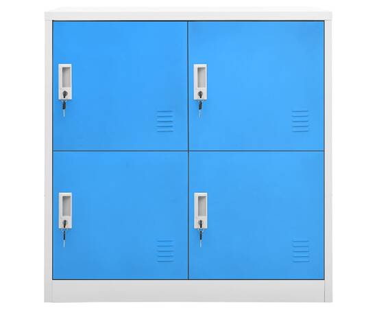 Dulapuri vestiar 2 buc. gri deschis/albastru 90x45x92,5 cm oțel, 3 image