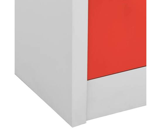 Dulapuri vestiar 5 buc. gri deschis și roșu 90x45x92,5 cm oțel, 8 image