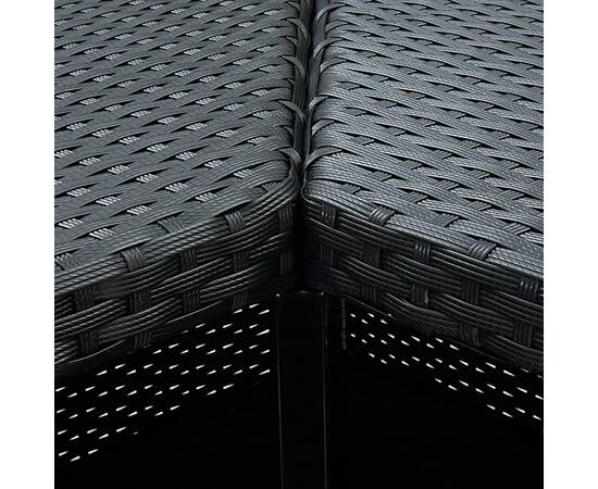 Masă de bar colțar, negru, 100 x 50 x 105 cm, poliratan, 2 image