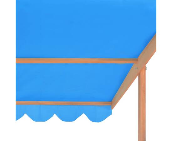 Cutie de nisip cu acoperiș ajustabil, 115x115x115 cm, lemn brad, 7 image