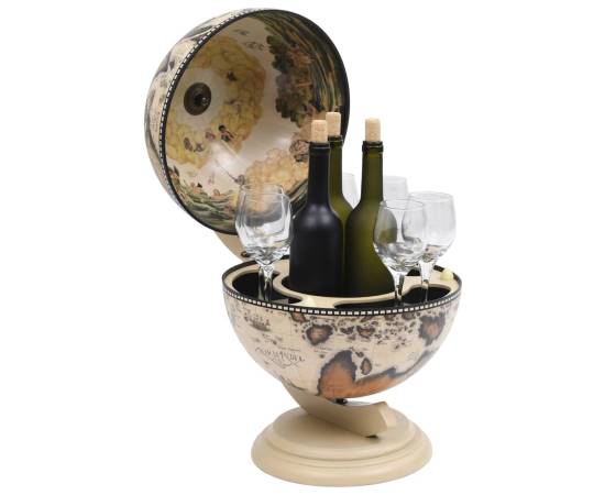 Bar tip glob pământesc suport sticle vin, alb, eucalipt, 2 image