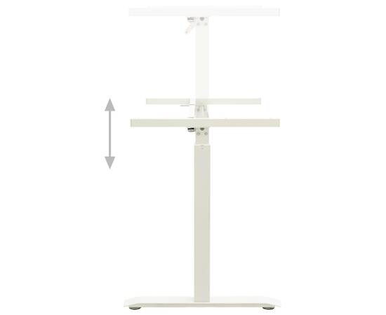 Cadru de birou cu înălțime reglabilă manual, manivelă, alb, 5 image