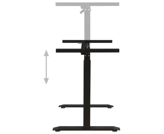 Cadru de birou cu înălțime reglabilă manual, manivelă, negru, 6 image