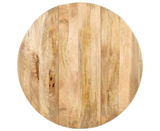 Masă de bucătărie, 110x76 cm, lemn masiv de mango, rotundă, 6 image