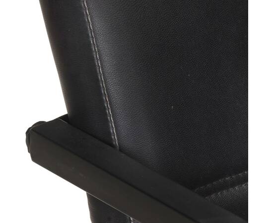 Scaune de masă tip consola 2  buc. negru, piele naturală, 5 image