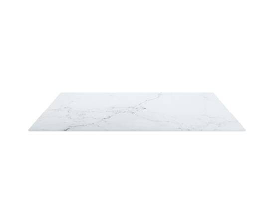 Blat masă alb 70x70 cm 6 mm sticlă securizată design marmură, 4 image