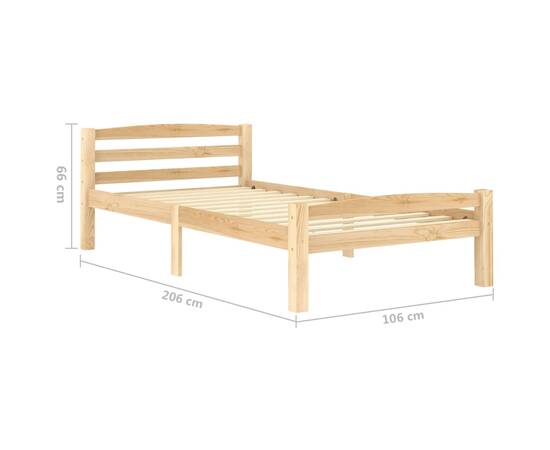Cadru de pat, 100x200 cm, lemn masiv de pin, 6 image