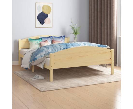 Cadru de pat, 140x200 cm, lemn masiv de pin